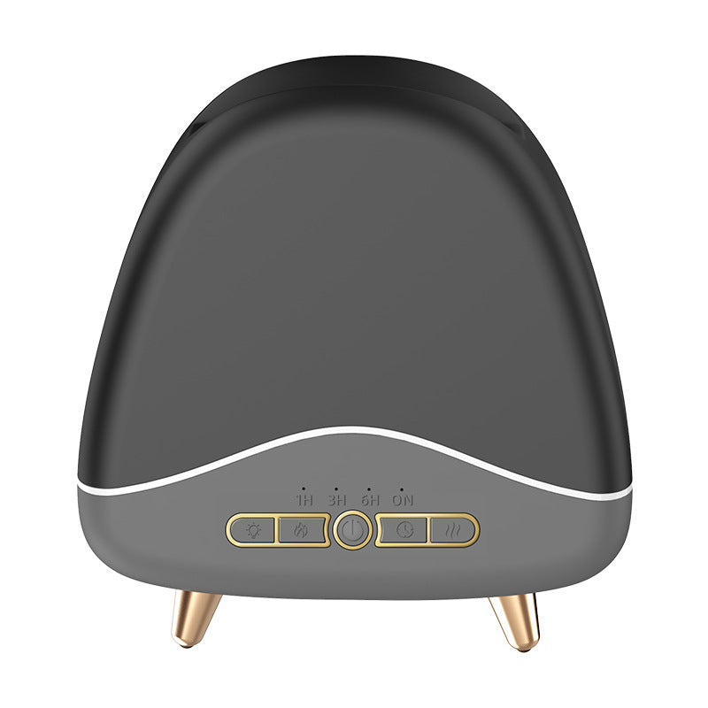 Difusor de Aroma de Llama Ultrasónico - Humidificador de Vetado de Madera con Ambiente LED