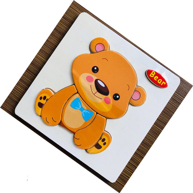 Træ 3D Dyrepuslespil - Montessori Lærelegetøj til Børn | 25 Søde Motiver