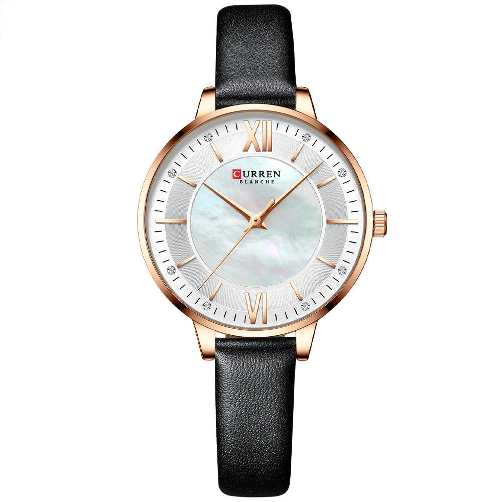 Reloj de moda para mujer - Reloj de cuarzo elegante y casual con correa de cuero