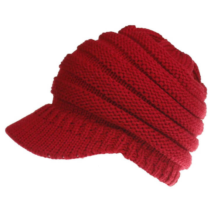 Gorros de punto suaves para mujer con coleta - Sombreros de otoño e invierno cálidos para damas