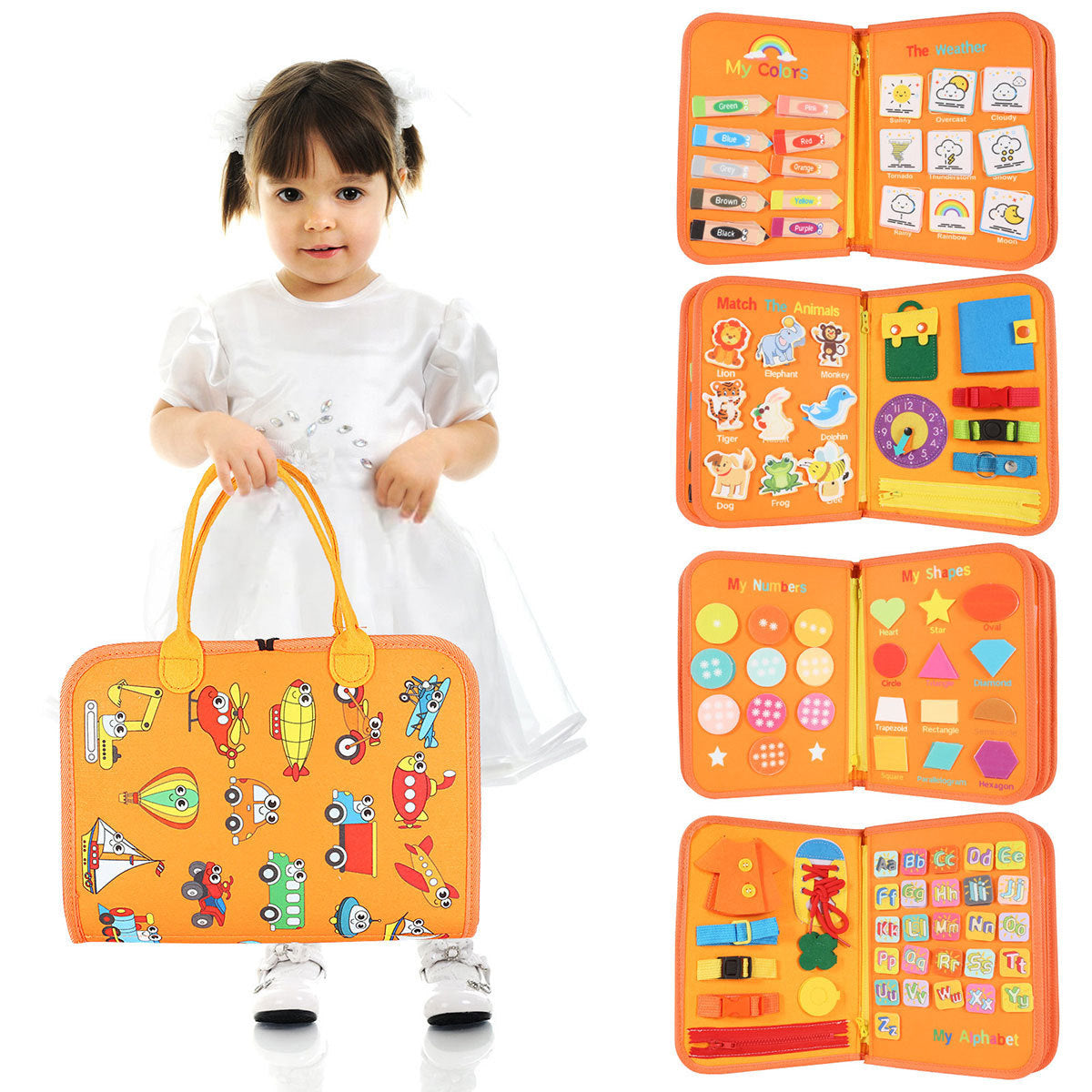 Felt Learning Board - Montessori Baby Early Education Busy Board Puzzle