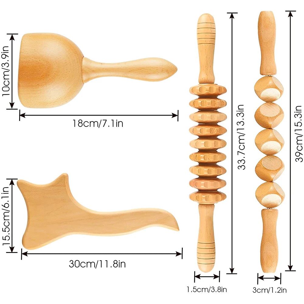 Kit de escultura con terapia de madera de Aether & Anchor – Masaje anticelulítico y alivio muscular