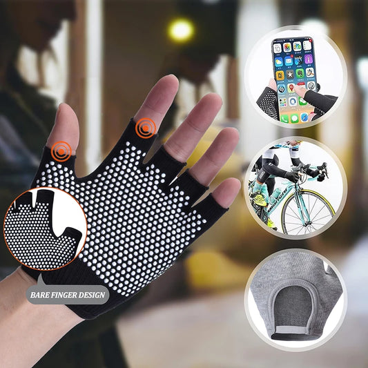 Yoga Gloves – Grip Non-Slip Half Finger | Aether & Anchor