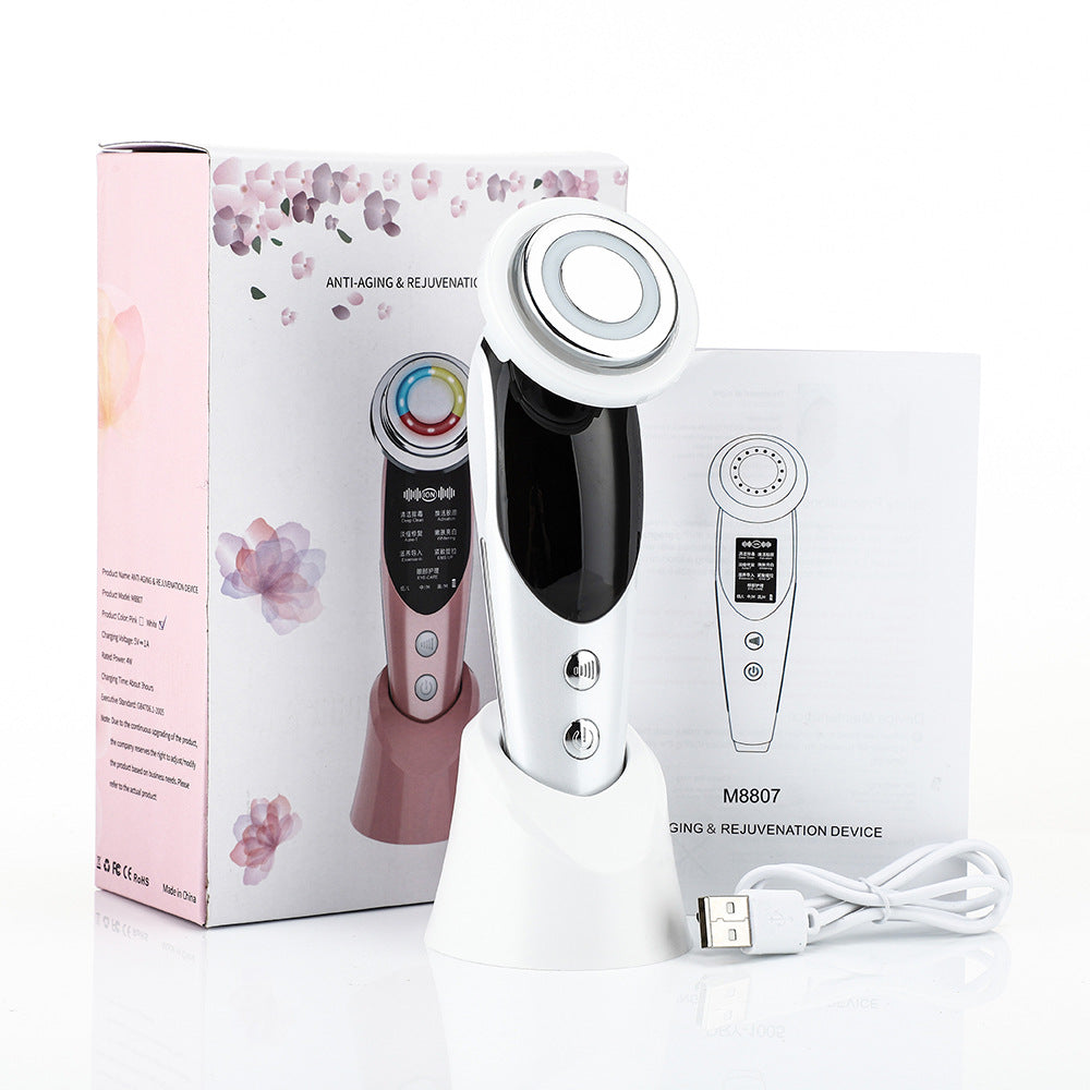 Premium 7-in-1 Gezichtsmassager – EMS, LED-licht en Warme Trilling