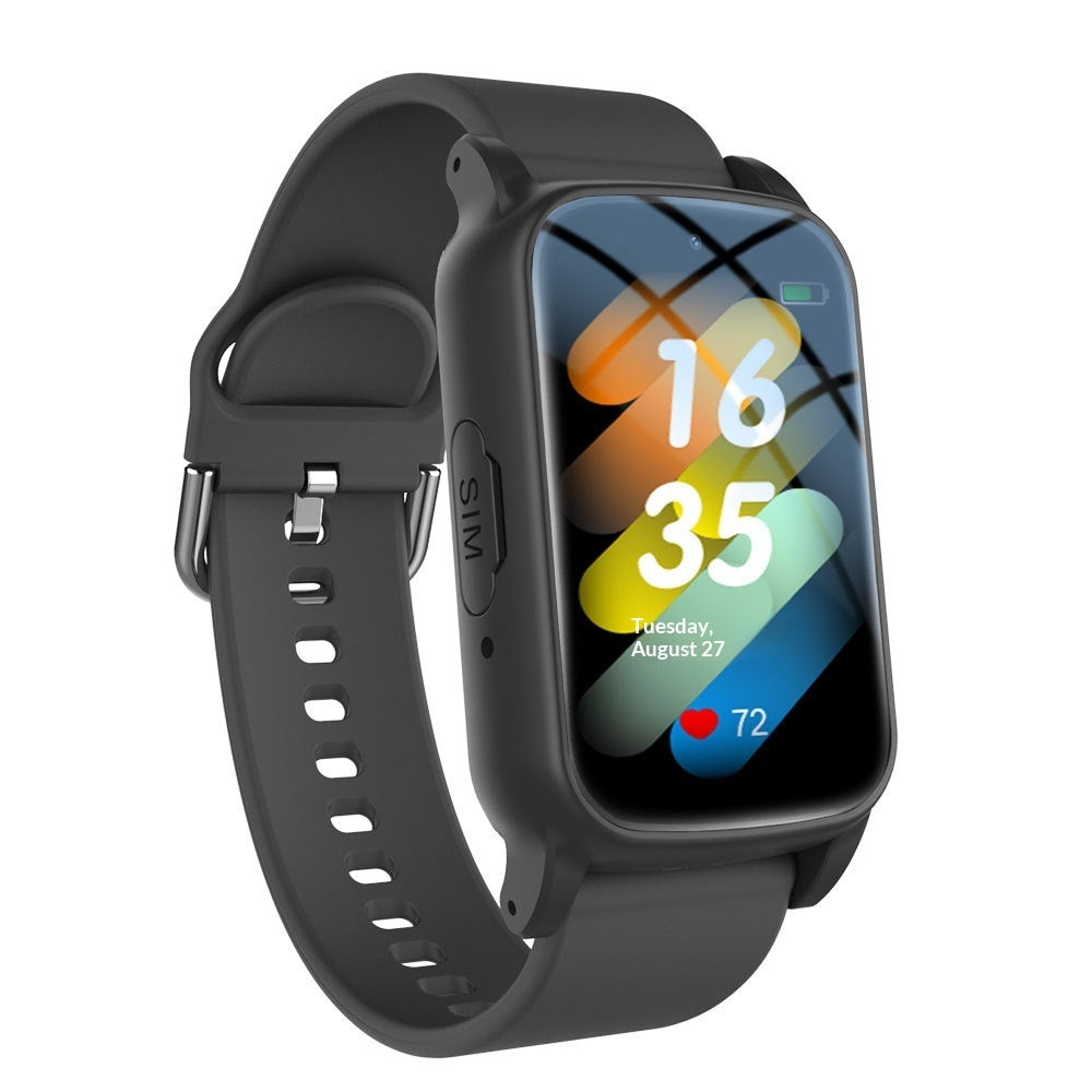 Reloj inteligente para personas mayores - Soporte para tarjeta SIM Monitor de ritmo cardíaco y presión arterial Pantalla táctil impermeable