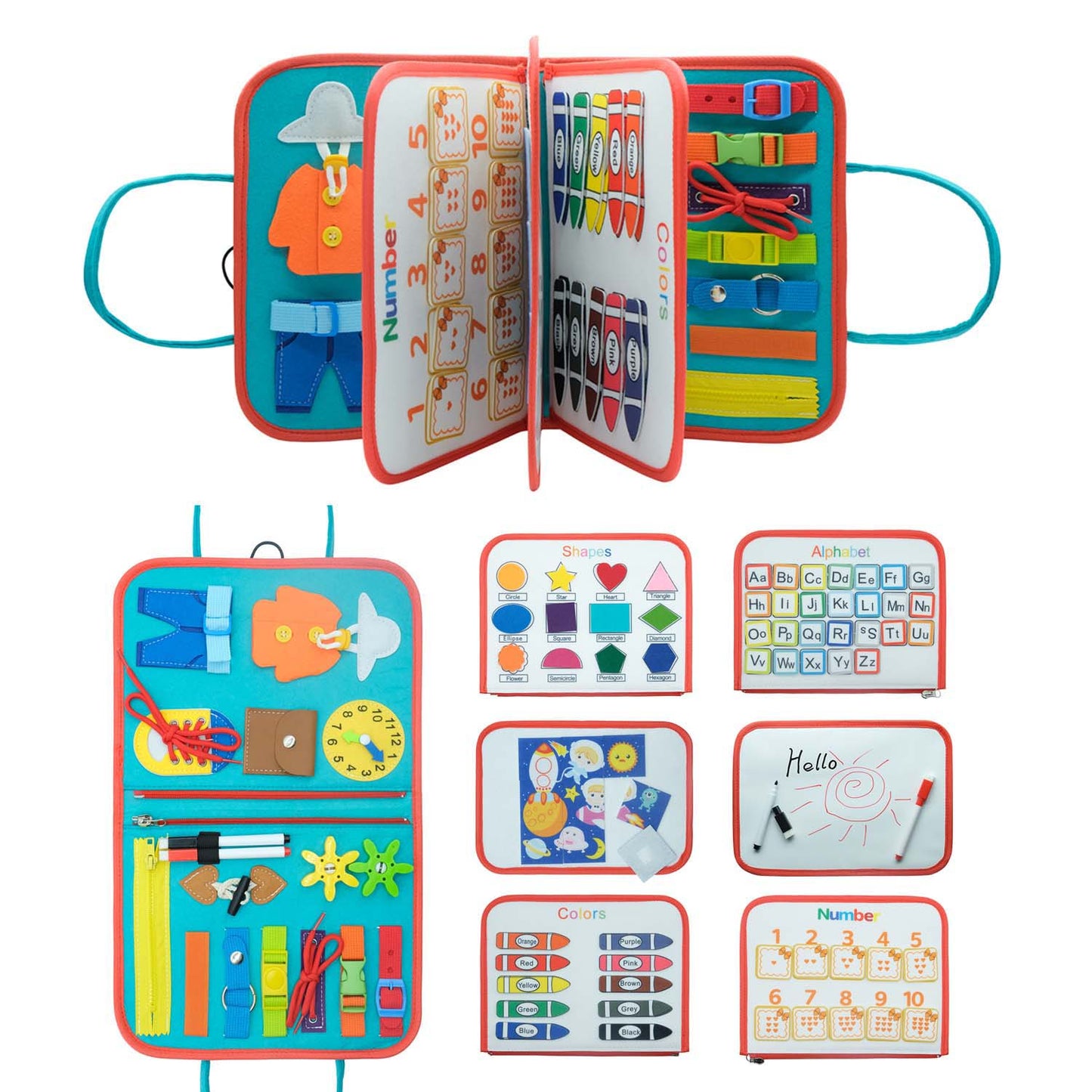 Tableau d'activités 7 en 1 - Jouet éducatif Montessori pour tout-petits | Activités d'apprentissage
