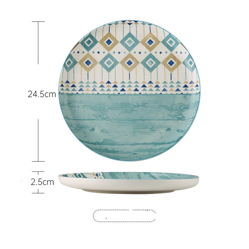 Ensemble de vaisselle en céramique de style nordique haut de gamme - Collection élégante de vaisselle pour la maison