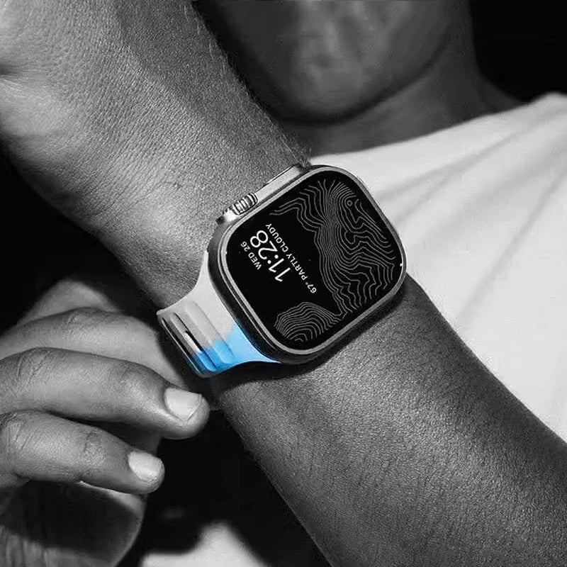 Weiches Silikonarmband für Apple Watch Ultra (49 mm, 44 mm, 45 mm, 42 mm, 41 mm, 42 mm, 38 mm) – Sportarmband für iWatch Serie 8, 7, 6 und 5 