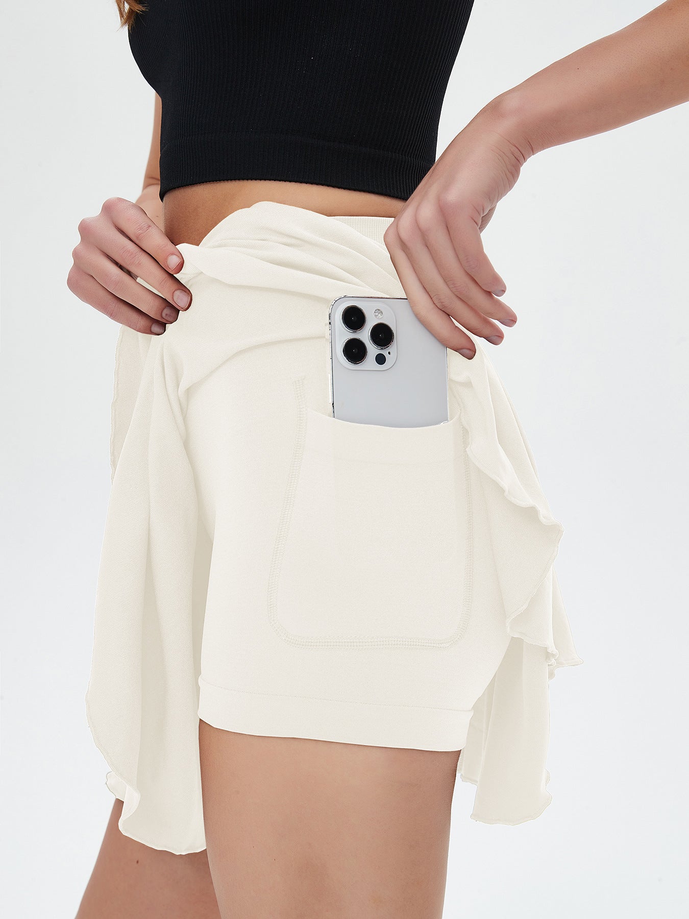 Jupe plissée de sport pour tennis, yoga et badminton - Jupe athlétique taille haute