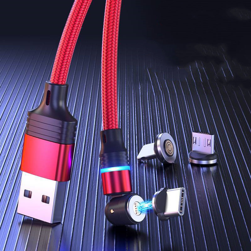 Magnetische Oplaadkabel 540° Draaibaar - 3-in-1 Universeel Snel Opladen Type-C Micro USB iOS