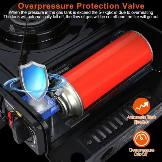 Premium Portable Camping Stove - 3300W Gas Cooker with Case