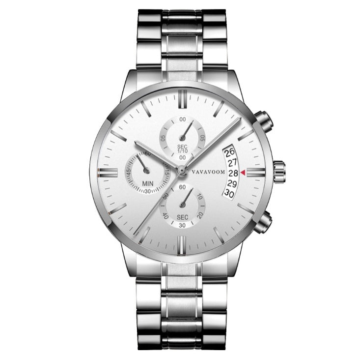 Reloj de Negocios para Hombre de Primera Calidad - Cronógrafo Impermeable de Acero Inoxidable con Calendario
