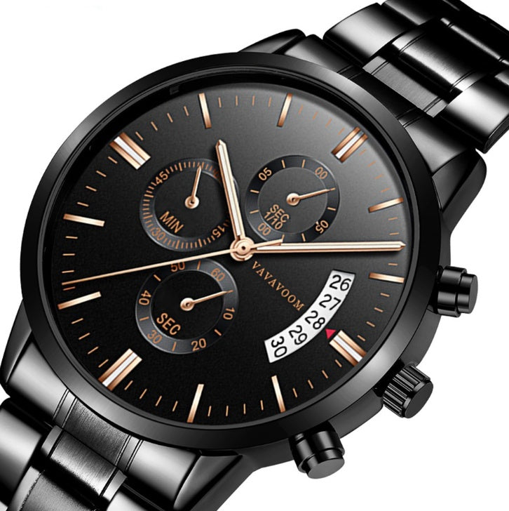 Reloj de Negocios para Hombre de Primera Calidad - Cronógrafo Impermeable de Acero Inoxidable con Calendario