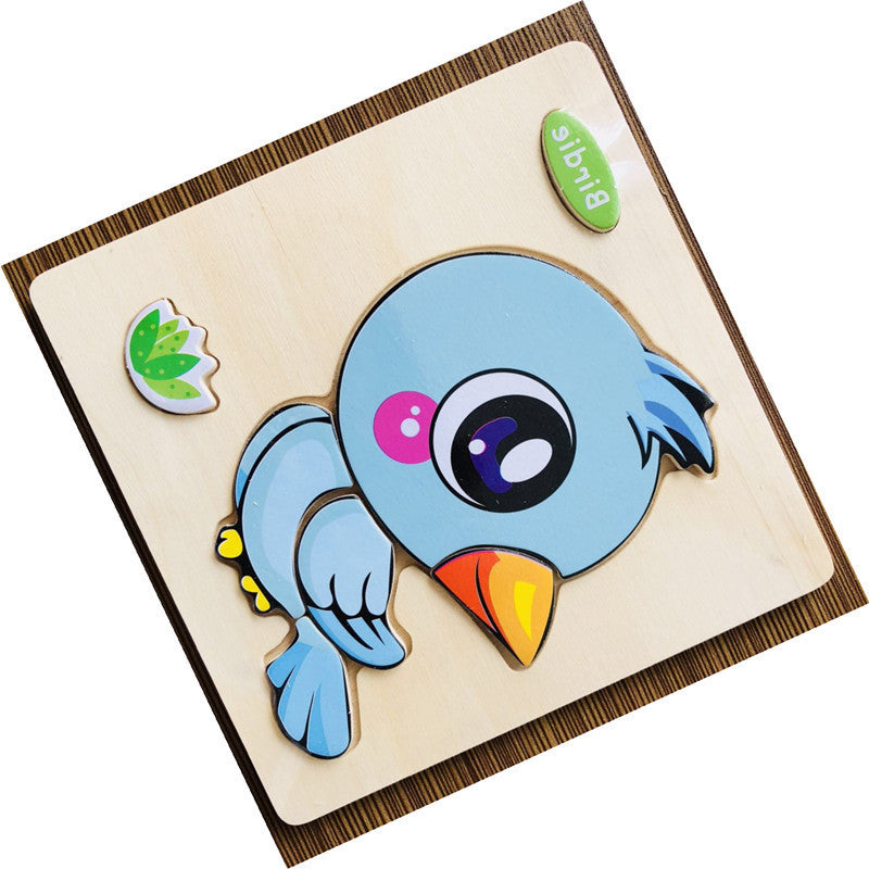Træ 3D Dyrepuslespil - Montessori Lærelegetøj til Børn | 25 Søde Motiver
