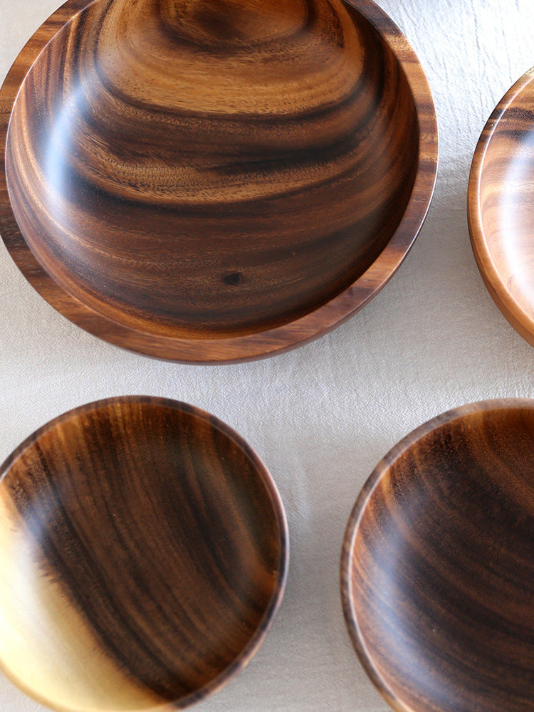 Natural Wooden Bowl Set - Handmade Eco-Friendly Kitchen Bowls for Home & Restaurant
