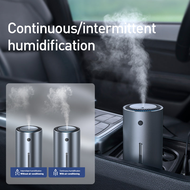 Diffuseur d'arômes pour voiture en métal : humidificateur ultrasonique à double mode avec protection intelligente contre l'eau et lumière d'ambiance à DEL