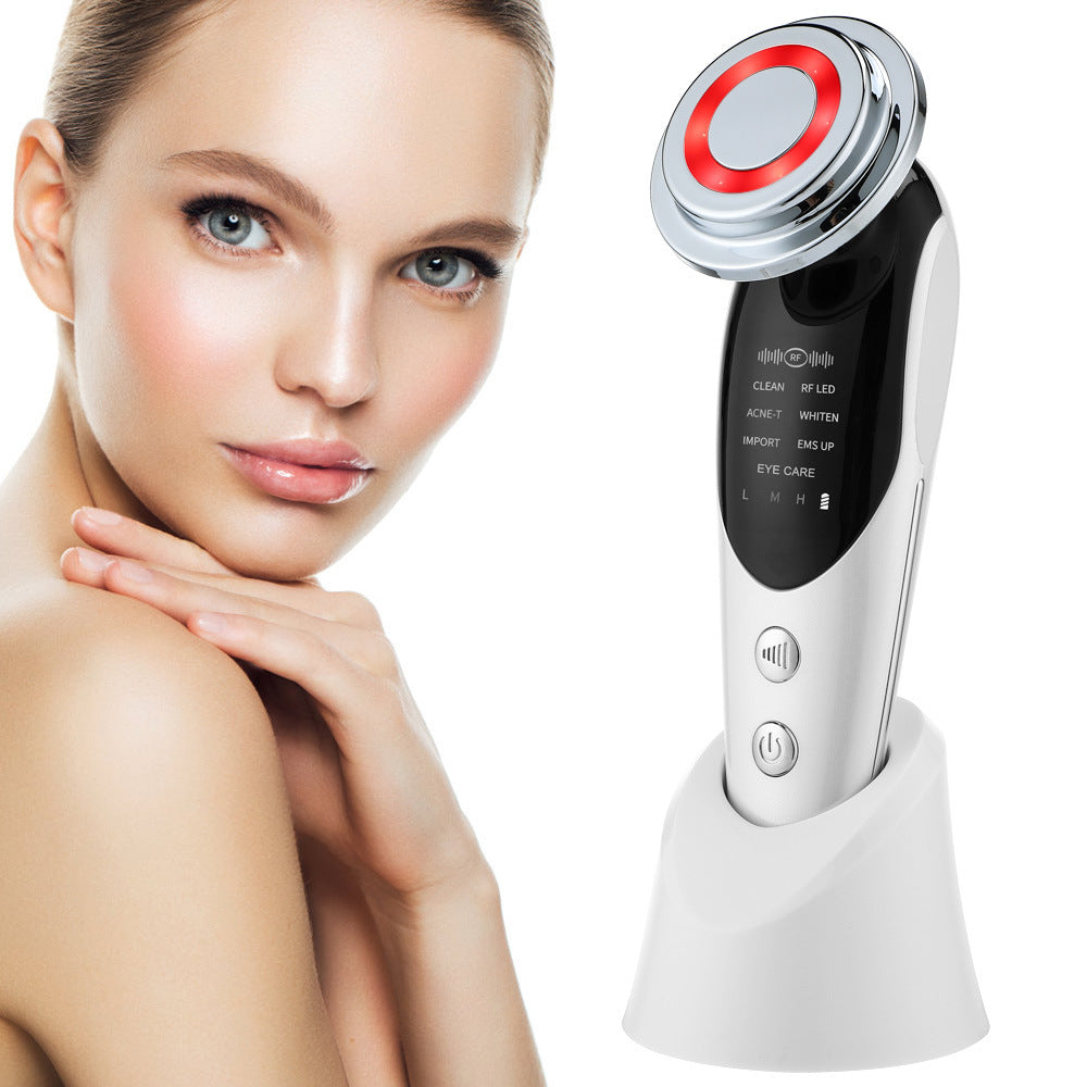 Masajeador Facial Premium 7 en 1 – EMS, Luz LED y Vibración Caliente