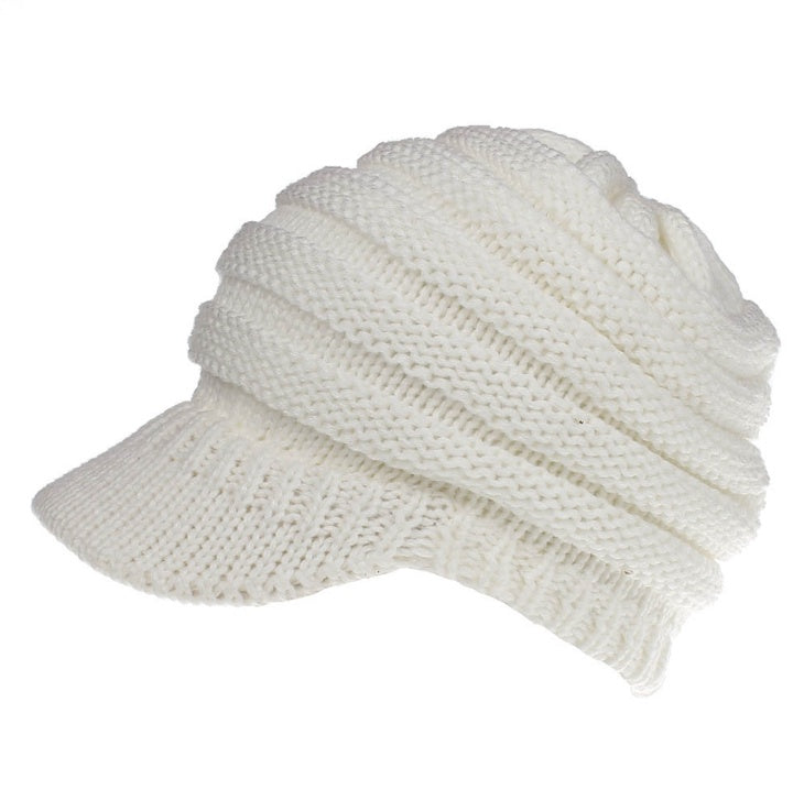 Women Ponytail Beanies Autumn Winter Hats - Soft Knitting Caps Warm Ladies Skullies