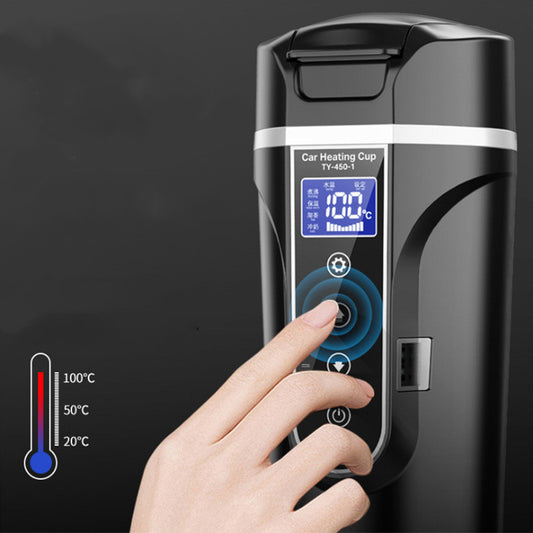Premium Portable Car Heating Cup - 400ml Smart Touch Electric Travel Bottle