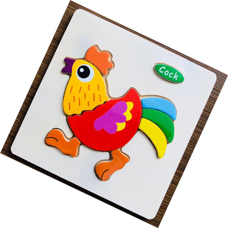 Træ 3D Dyrepuslespil - Montessori Lærelegetøj til Børn | 25 Søde Motiver