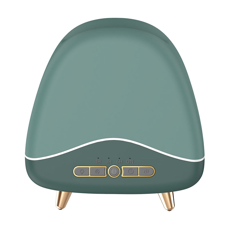 Difusor de Aroma de Llama Ultrasónico - Humidificador de Vetado de Madera con Ambiente LED