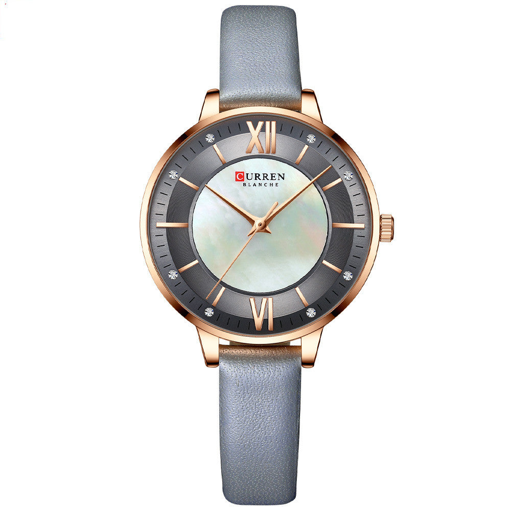 Reloj de moda para mujer - Reloj de cuarzo elegante y casual con correa de cuero