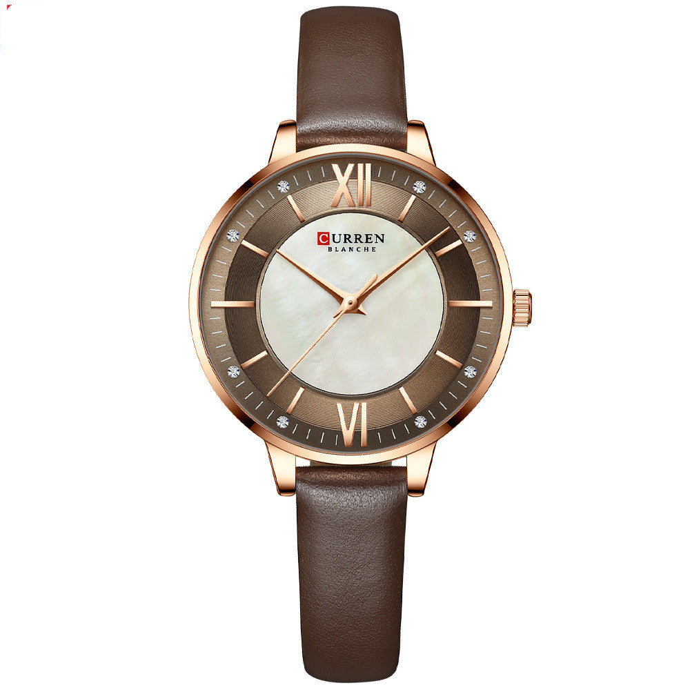 Reloj de moda para mujer - Reloj de cuarzo elegante y casual con correa de cuero