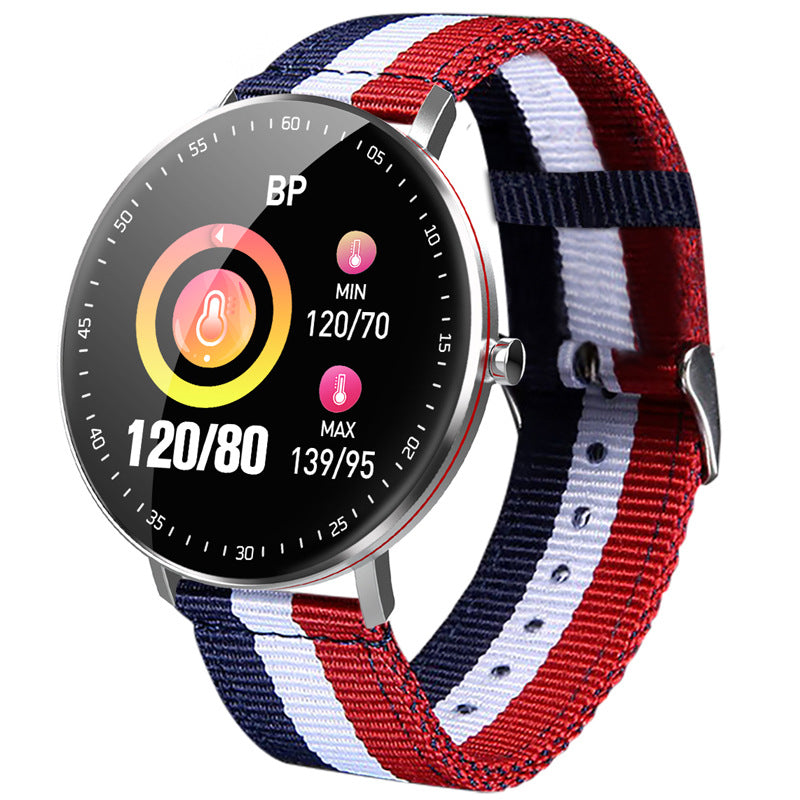 Pulsera Inteligente Premium de Pantalla Completa - Monitor de Ritmo Cardíaco y Presión Arterial, Resistente al Agua IP68, Rastreador de Condición Física con Correa de Malla Metálica