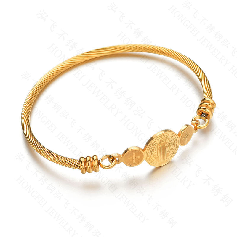 Geometric Stainless Steel Bracelet - Unisex Minimalist Bangle