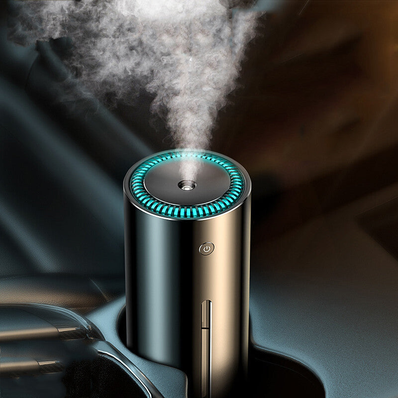 Diffuseur d'arômes pour voiture en métal : humidificateur ultrasonique à double mode avec protection intelligente contre l'eau et lumière d'ambiance à DEL