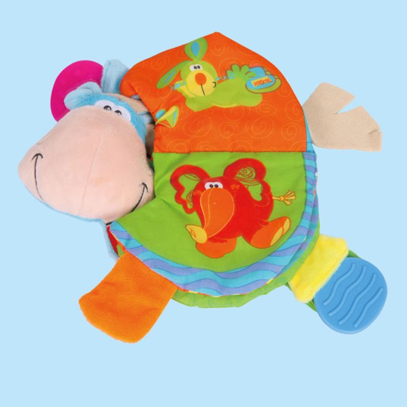 Æsel Tandfrembrud Lydbog - Blød Stof Babybog med Raslepapir