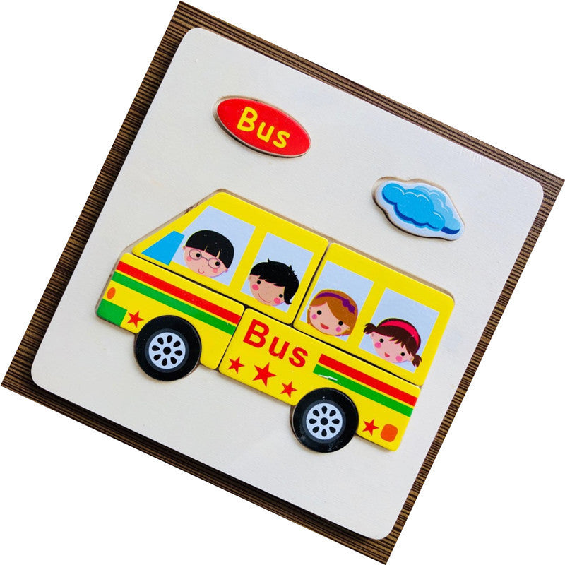 Træ 3D Dyrepuslespil - Montessori Lærelegetøj til Børn | 25 Søde Motiver