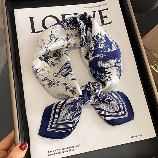 Versatile Silk Neck Scarf - Elegant Square Scarf for Women