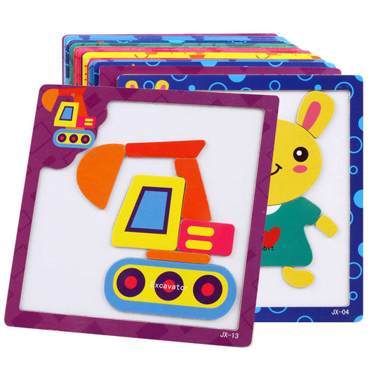 Houten Magnetisch Puzzelspel - 3D Montessori Leer Spel voor Kinderen | 7 Ontwerpen