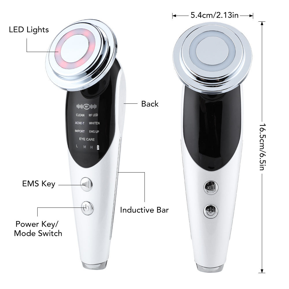 Masajeador Facial Premium 7 en 1 – EMS, Luz LED y Vibración Caliente