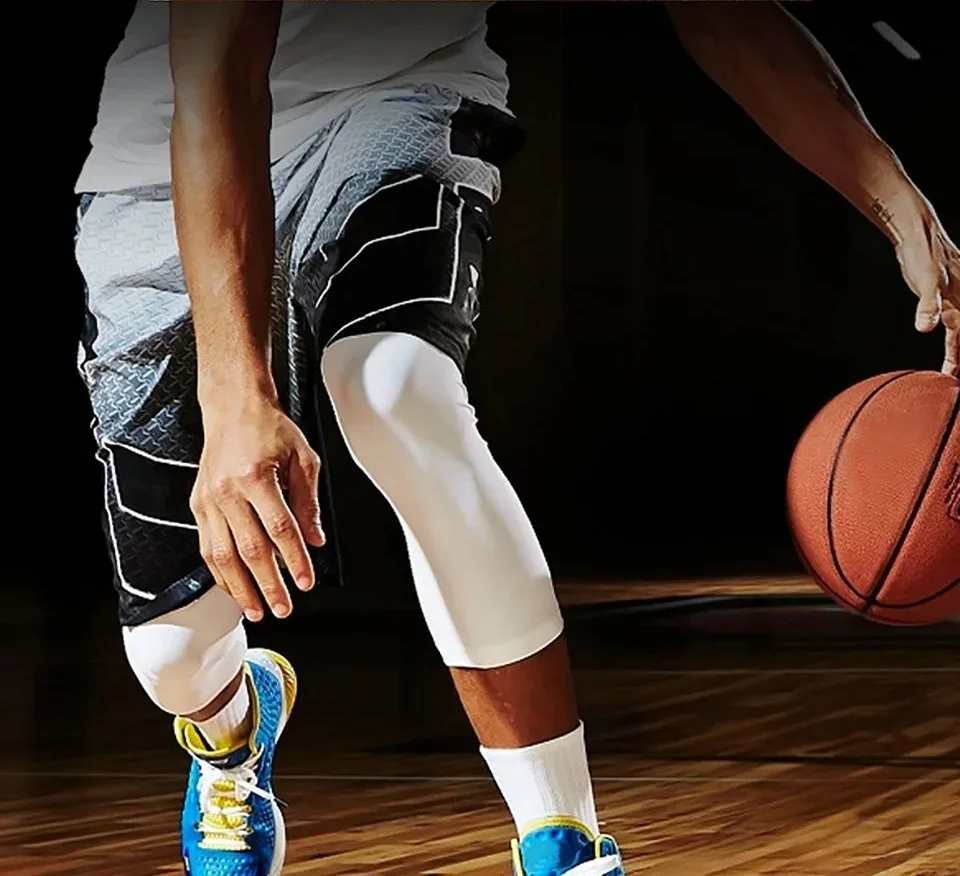 1 Stück Basketball-Sport-Knieschoner, Unisex, elastisch, gestrickt, Kompressions-Beinwärmer für Outdoor-Aktivitäten wie Laufen, Radfahren und Bergsteigen