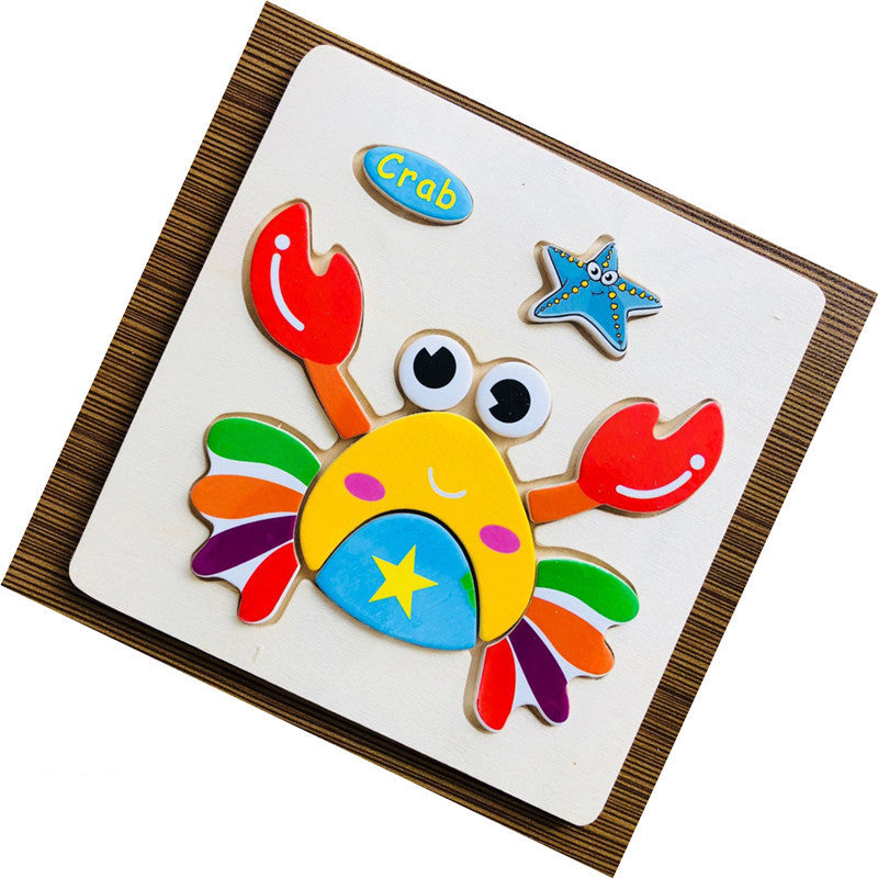 Træ 3D Dyrepuslespil - Montessori Lærelegetøj til Børn | 25 Søde Motiver