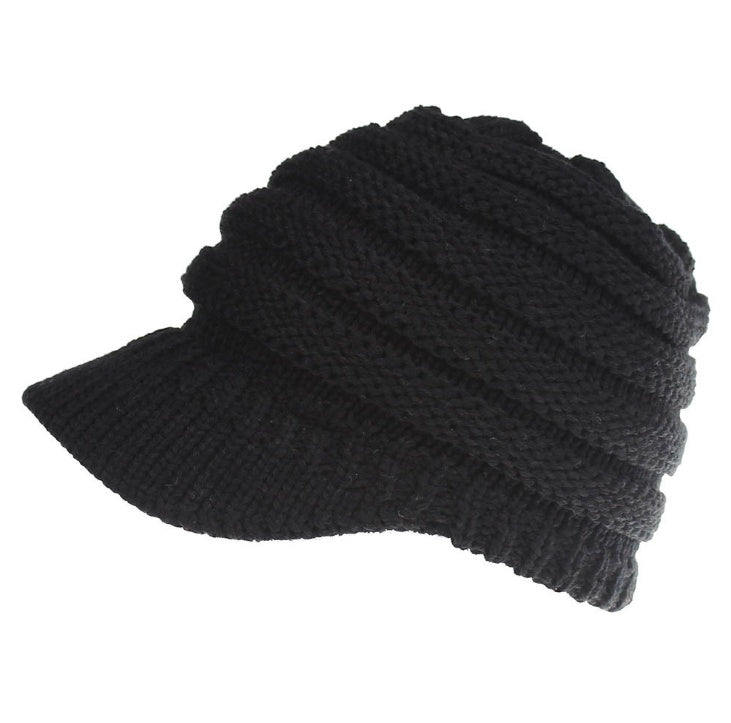 Women Ponytail Beanies Autumn Winter Hats - Soft Knitting Caps Warm Ladies Skullies