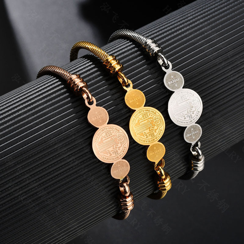 Geometric Stainless Steel Bracelet - Unisex Minimalist Bangle