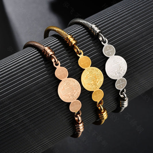 Geometric Stainless Steel Bracelet - Unisex Minimalist Bangle