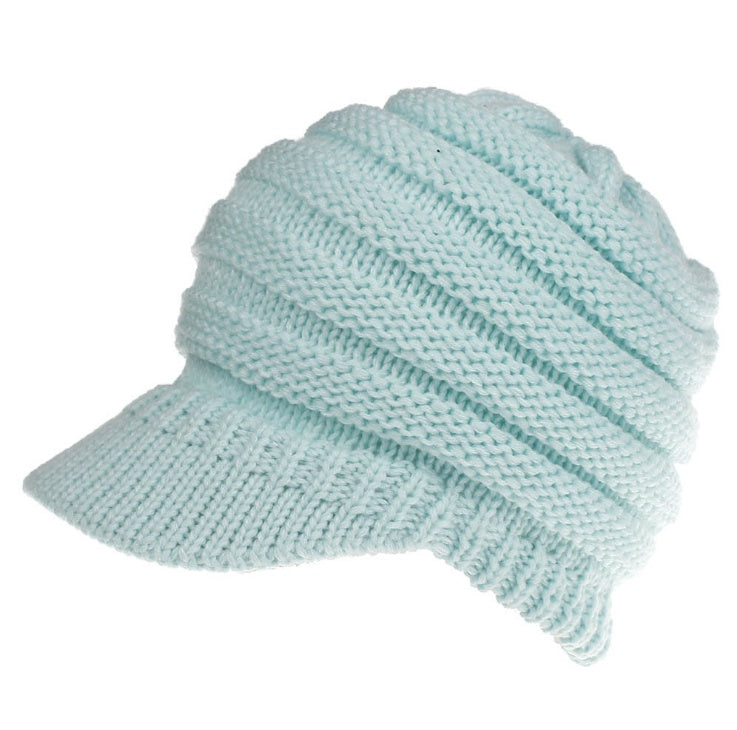 Women Ponytail Beanies Autumn Winter Hats - Soft Knitting Caps Warm Ladies Skullies