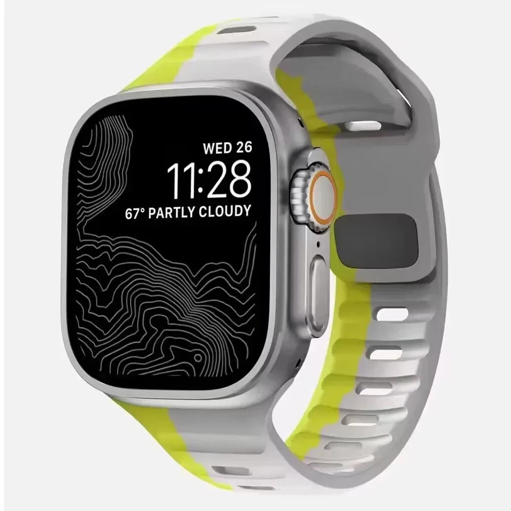 Weiches Silikonarmband für Apple Watch Ultra (49 mm, 44 mm, 45 mm, 42 mm, 41 mm, 42 mm, 38 mm) – Sportarmband für iWatch Serie 8, 7, 6 und 5 