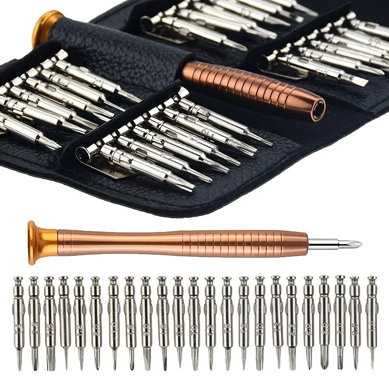 Mini-Präzisionsschraubendreher-Set, 25-in-1, elektronisches Torx-Schraubendreher-Öffnungs- und Reparaturwerkzeug-Set für iPhone, Kamera, Smartwatch, Tablet-PC 