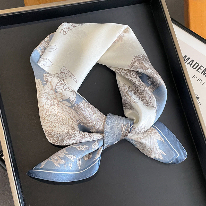 Veelzijdige zijden halsdoek - Elegante vierkante doek voor dames