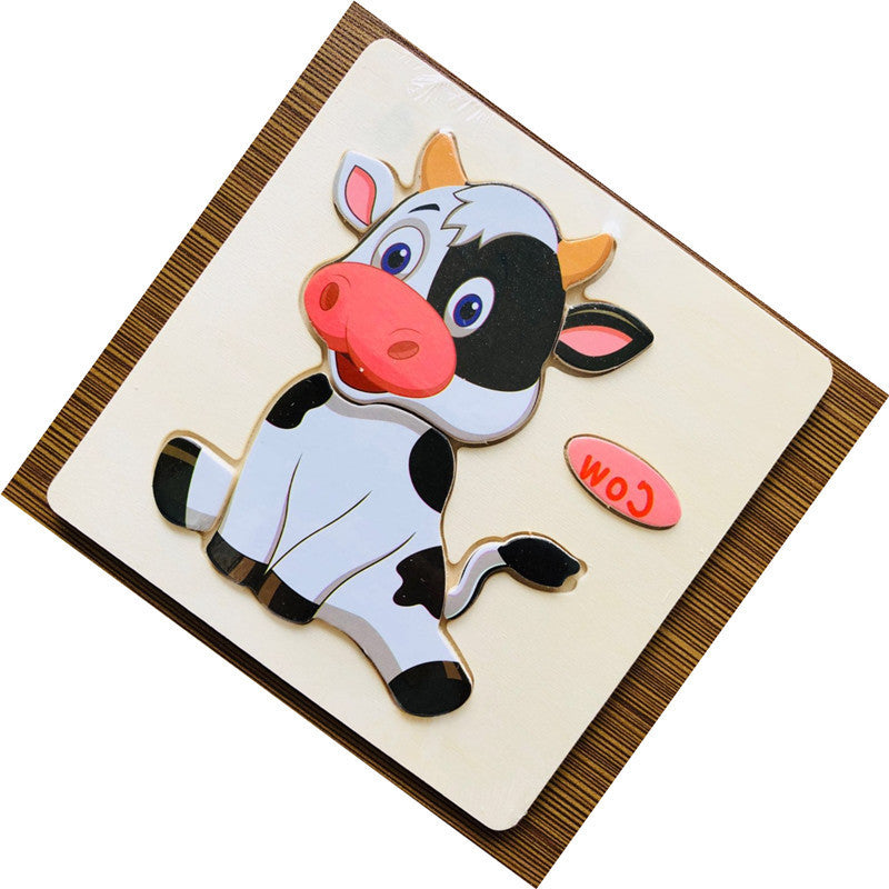Træ 3D Dyrepuslespil - Montessori Lærelegetøj til Børn | 25 Søde Motiver