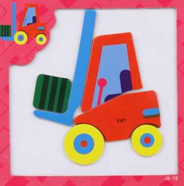 Træ Magnetisk Puslespil - 3D Montessori Læringsspil for Børn | 7 Motiver