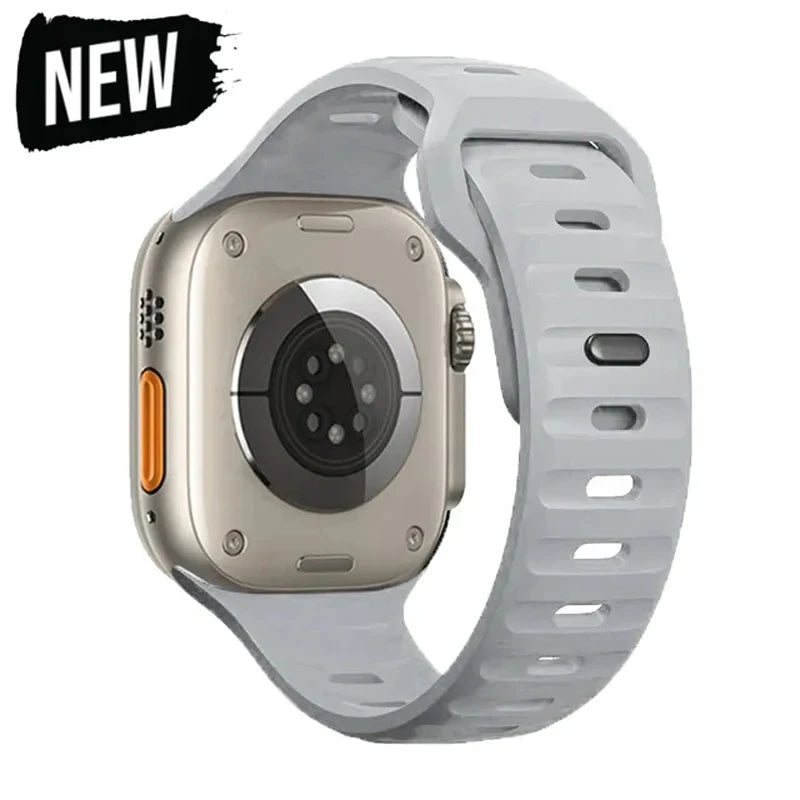 Sport Bands For Apple Watch Band Ultra 2 Band Soft Silicone Wristbands Replacement Strap for iWatch Series 9 8 7 6 5 4 SE Correa