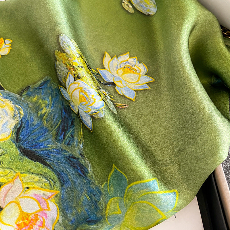 Veelzijdige zijden halsdoek - Elegante vierkante doek voor dames