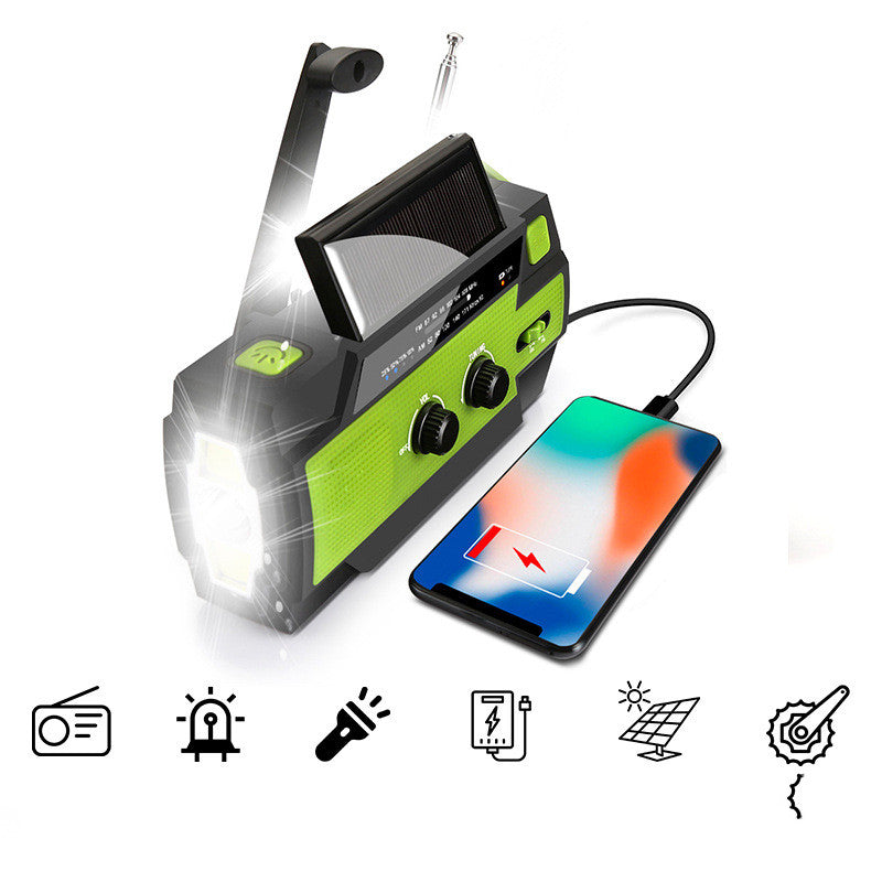 Radio d'urgence solaire à manivelle - Lampe de poche multifonctionnelle, banque d'énergie pour prévention des catastrophes