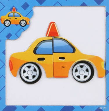 Træ Magnetisk Puslespil - 3D Montessori Læringsspil for Børn | 7 Motiver